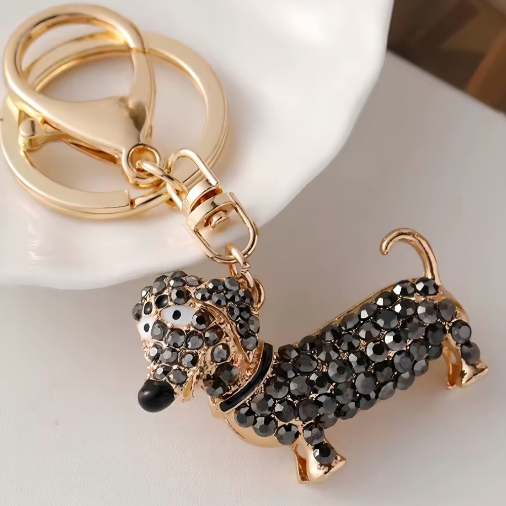 Sale-Dachsund Sparkle Keychain, NEW